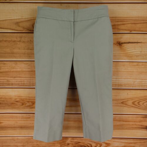 Laura Ashley Capri Pants Womens 8 Green Cotton Bl… - image 1