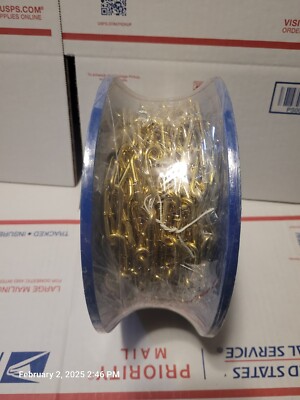 New 50 Ft Reel #3 Twist Link Coil ACCO Brass Plated Decorating Chain