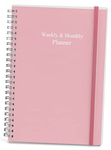 Undated Planner for 2024 or Any Year - Weekly & Monthly Organizer Pink