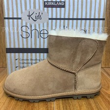 KIRKLAND SIGNATURE Kid's Girl's Shearling Sheepskin Boots Chestnut Sizes