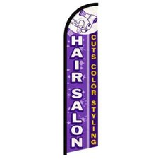 Hair Salon (Purple) Windless Full Sleeve Advertising Beauty Salon Banner Flag