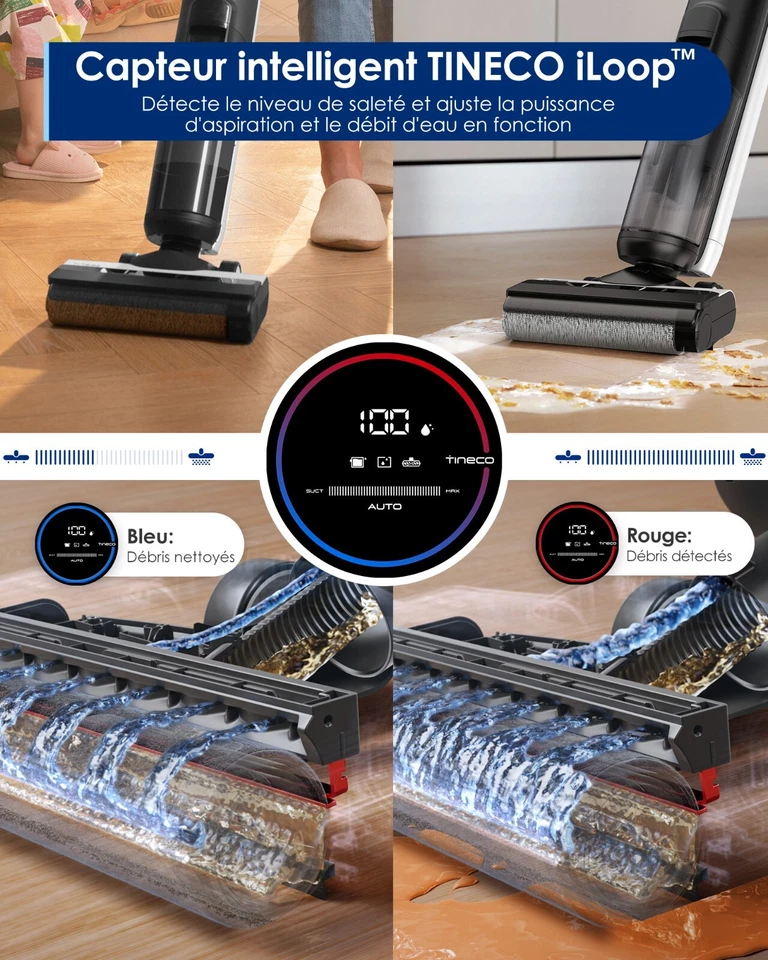Tineco FLOOR ONE S5 Aspirateur et laveur sec et humide sans fil intelligent - Photo 4/4