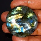 100% Natural Purple Multi LABRADORITE Round Cabochon 107.25Cts. Loose Gemstone