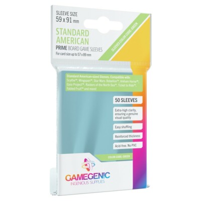 GameGenic Prime Board Game Card Sleeves: Standard American - Green Label, 50/pk | eBay GameGenic Prime Board Game Card Sleeves: Standard American - Green Label, 50/pk | eBay