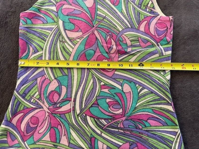 Women's Vintage Floral w/ Butterflies Pattern Cashmere Tanktop image 4