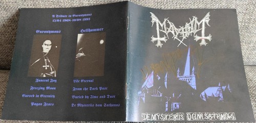 Mayhem De Mysteriis Dom Sathanas CD DSP Repress Darkthrone Emperor Taake Signed! - Picture 6 of 16