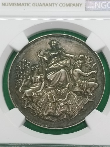 France Silver Undated FRANCE AGRICULTURE Silver Medal NGC AU 58 E CORNUCOPIA - Picture 4 of 6