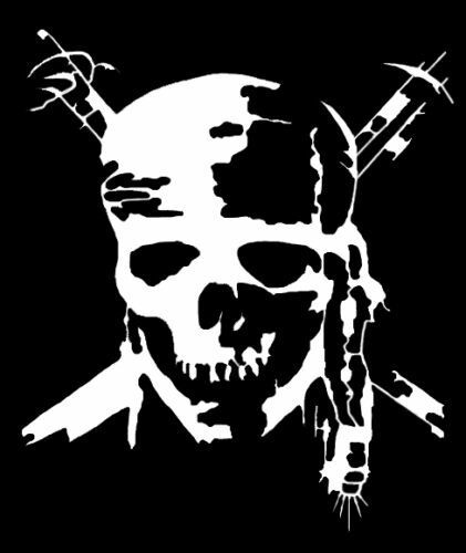 Skull Pirates of the Caribbean Vinyl Decal Sticker Johnny Depp USA Seller - Foto 1 di 11