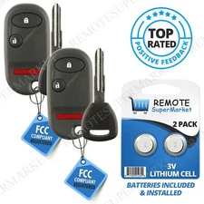2 Replacement for Honda 2001-2002 Civic Keyless Entry Remote Car Key Fob 3b Set