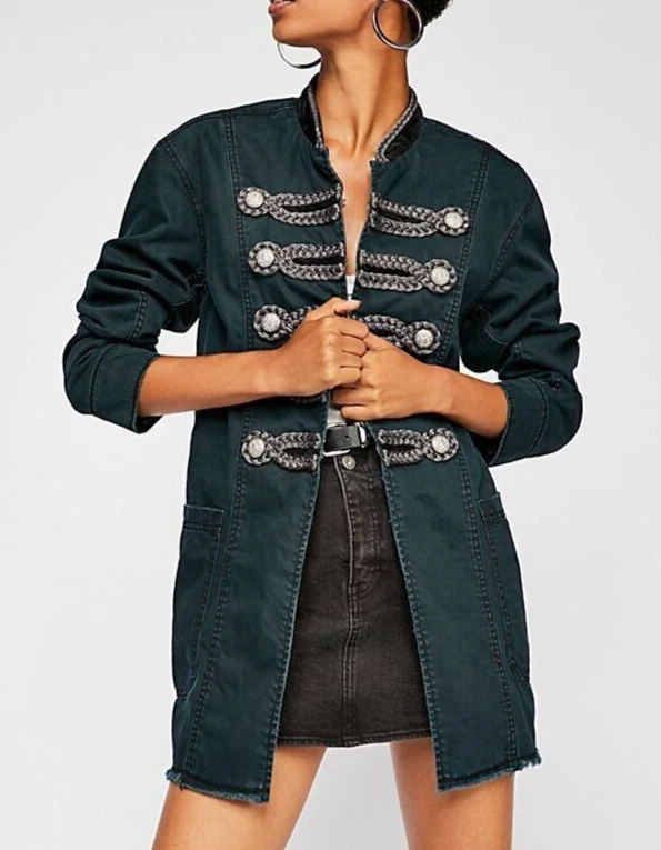 Free People NWT Size XS Military Black Passenger Jacket NEW eBay