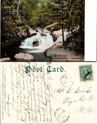 Cascade Above Basin Franconia White Mountains New Hampshire NH Postcard