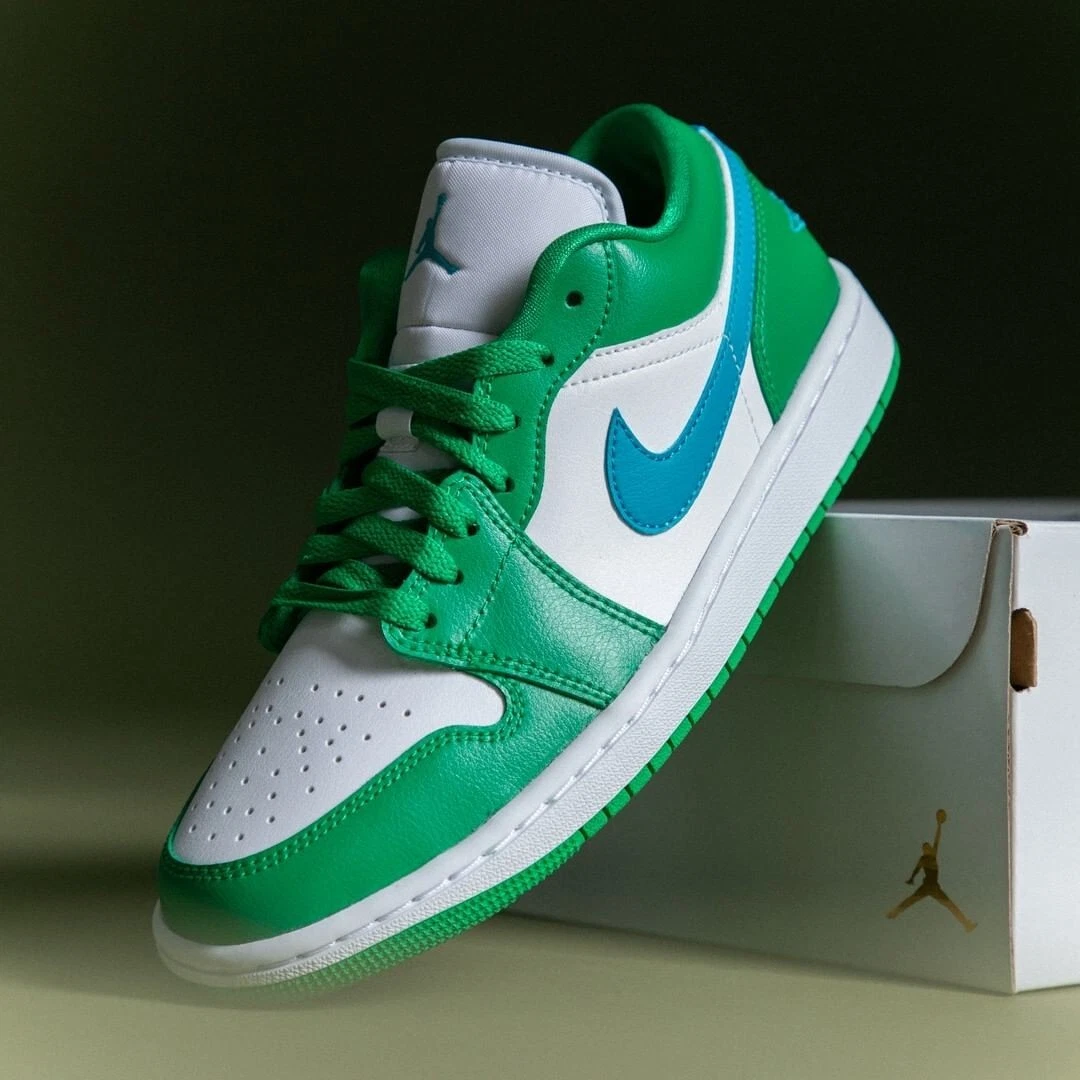 Nike Air Jordan 1 Low Lucky Green Aquatone Womens DC0774-304 New
