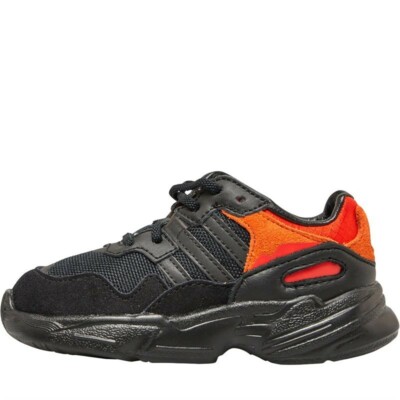 Boys Adidas Originals Infant Yung-96 Trainers Black/Orange Colour