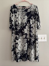 Tommy Hilfiger Womens 16 Dress Floral Navy Blue Cottagecore Classic Designer