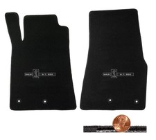 2013 2014 Shelby Mustang 2pc Black Classic Loop Floor Mats - Gt500 Cobra Logos