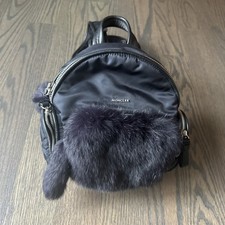 Moncler Small Black Nylon Backpack Purse Bag....