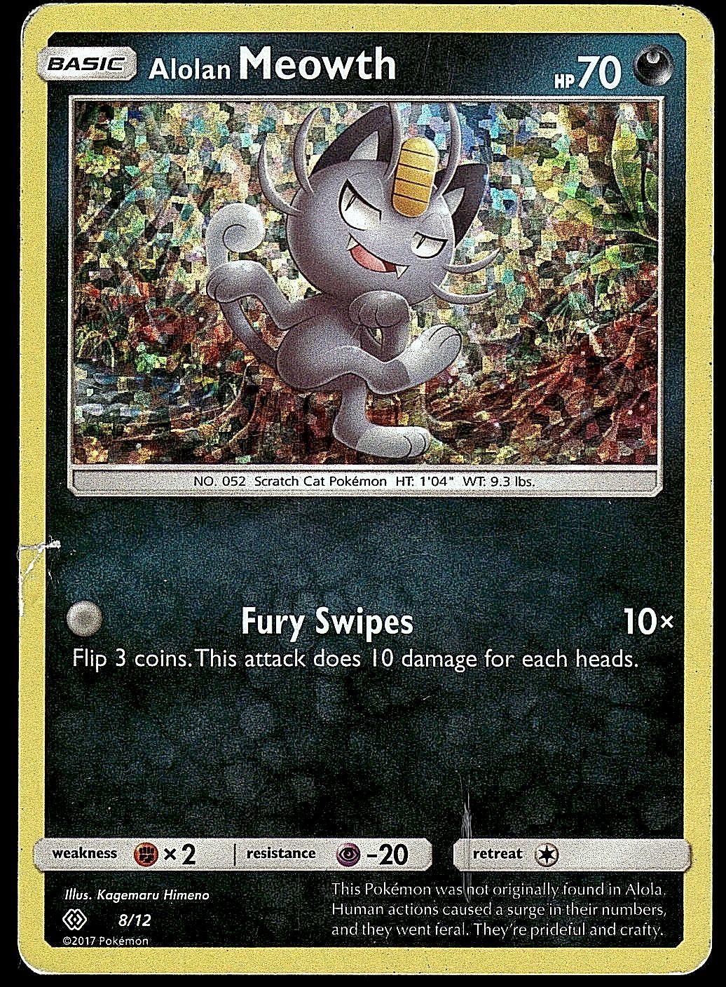 Alolan Meowth 008/012 McDonald's Promos 2017 Pokemon Heavily Played