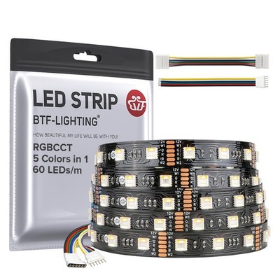 RGBCCT 5 Colors in 1 LED 5050SMD RGBWW RGB+Dimmable Tunable Color Temperature...