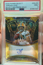 Jordan Love Gold Shimmer Select Signature Auto /10 PSA 9 card