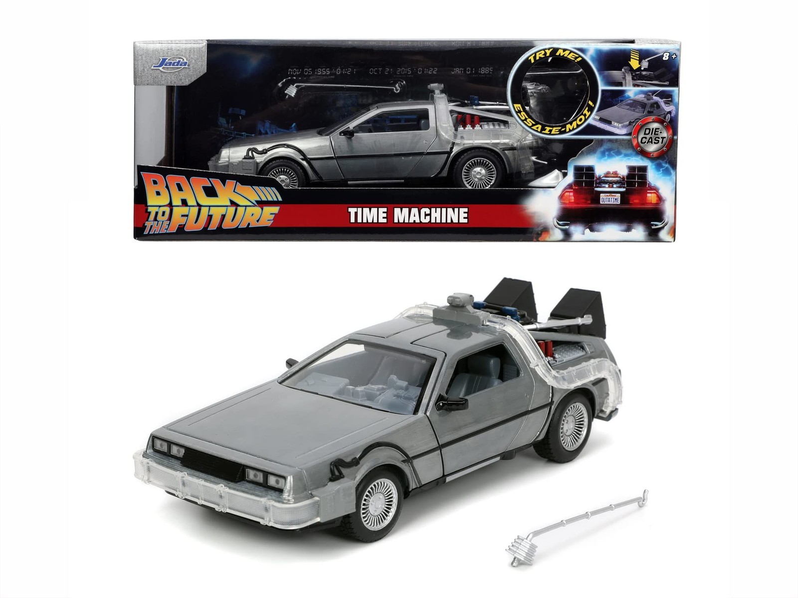 Gadget - Back To The Future 1: Jada Toys - Time Machine In Scala 1:24 Con Luci D