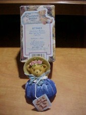 Cherished Teddies Blue Spring Bonnet Figurine with Box Enesco 2001, 873403