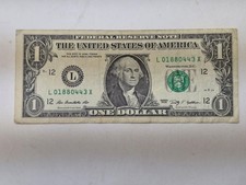 RARE $1 DOLLAR BILL X NOTE, LX BLOCK L01880443XS, 2009 FW MINT FANCY SERIAL NUM