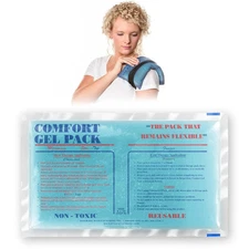 6"x10" Gel Ice Pack, Flexible Hot/Cold Pack for Neck, Wrist, Arm & Pain Relief