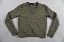 Nili Lotan Sweater Womens XS Green Classic V Neck Soft Fuzzy Knit Pullover Top
