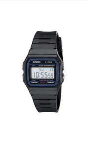 Casio Clásico para Hombre, Alarma, Cronógrafo Digital, Carátula Negra, Correa de Resina F91W-1