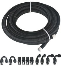 6AN Fuel Line Hose Kit Black Nylon PTFE Teflon Oil Line Hose with 20 Feet
