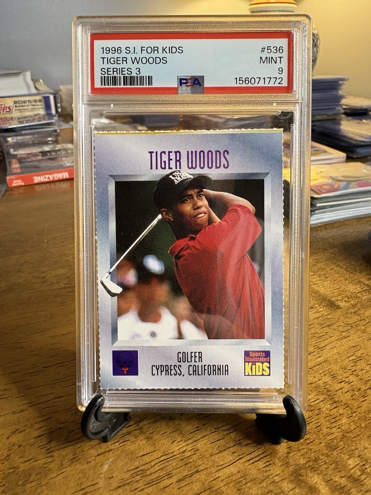 1996 S.I. For Kids Series 3 Tiger Woods Rookie Card RC Graded PSA 9 Mint