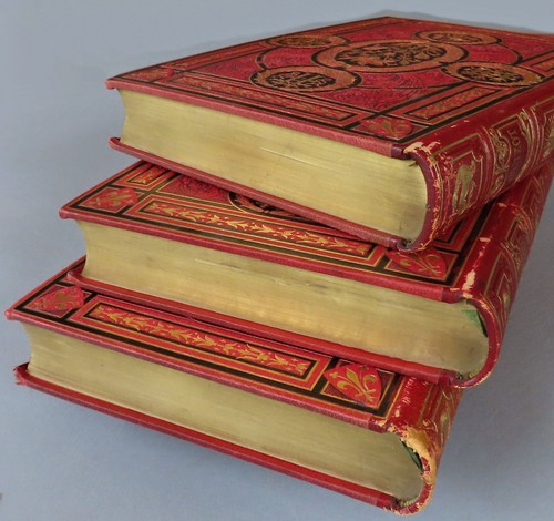 3 Vol Antique 1882 FRENCH Books HISTORY of FRANCE * Lavish RED LEATHER Bindings - Picture 7 of 24