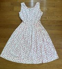 Women’s Size Medium Red And White Branigans Dress 50s-60s With Matching Belt