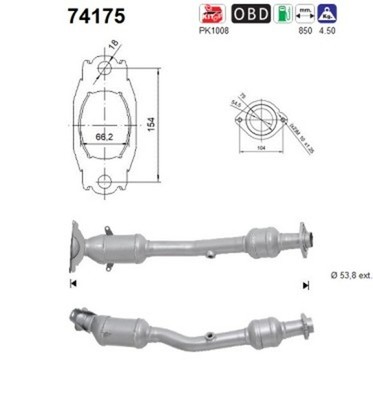 Katalysator AS 74175 für NISSAN JUKE F15 Van LPG CVTC