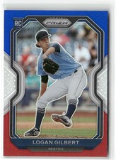 2021 Panini Prizm Logan Gilbert Red/White/Blue Prizm Seattle Mariners #93