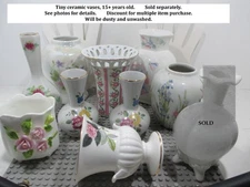 vintage retro modern ceramic little vases, sold separately, thrifted treasures