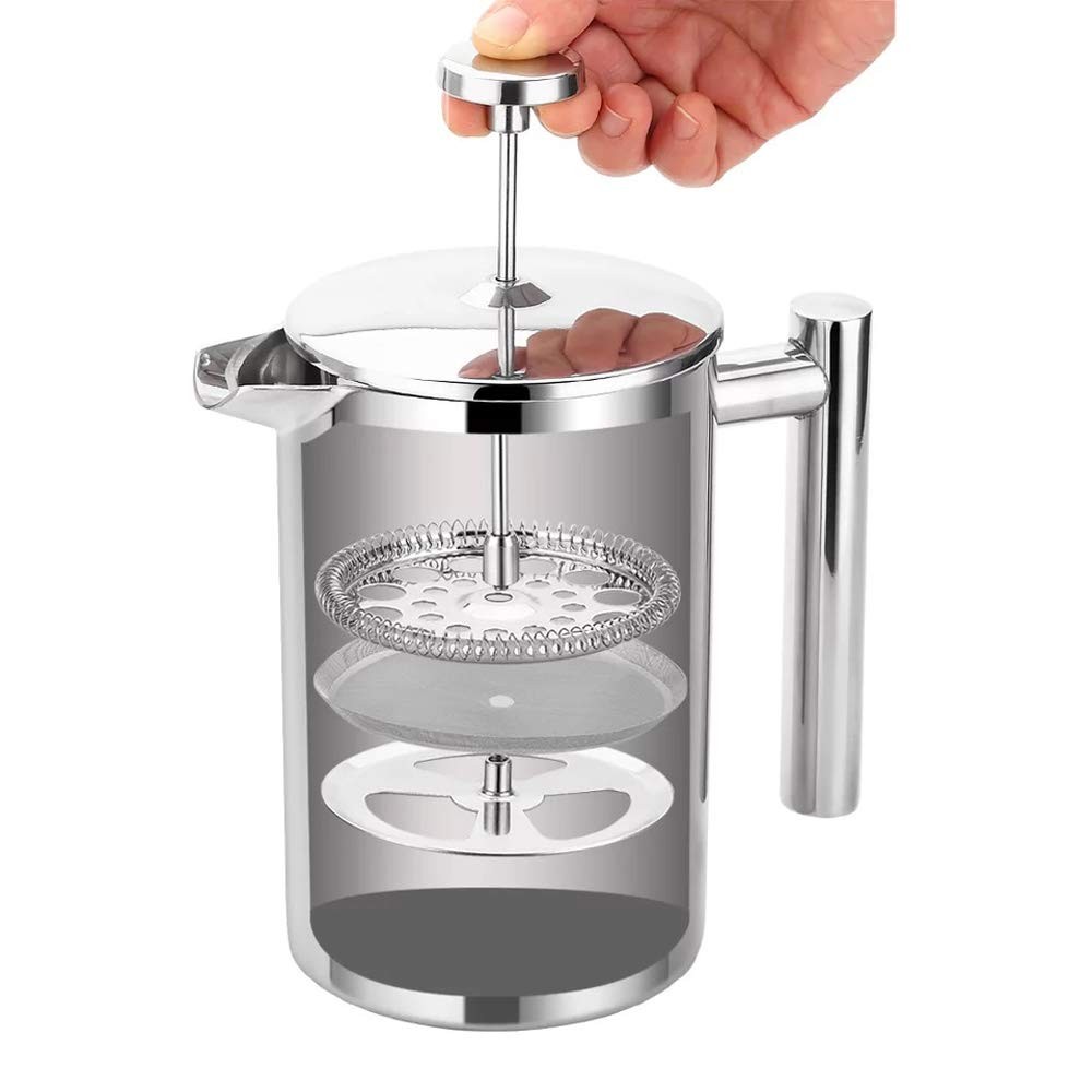 12oz Stainless Steel Coffee Press French Press with Double Wall Insulation