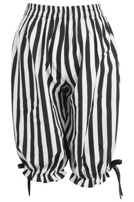 Daisy Corsets Black/White Striped Crepe Long Bloomers