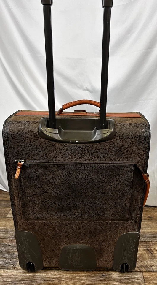 BRICS Luggage Brown Pebble Leather 22" In Wheeled Suitcase Vintage Made in Italy - Image 4 of 4