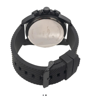 NIB 🌺 ED HARDY GOTH MATTE BLACK SILVER SKULL MEN'S SILICONE STRAP