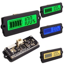 10pcs External Mounted LCD Lead-Acid Lithium Battery Capacity Indicator Tester