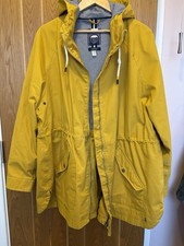 Joules Right as Rain Waterproof Breathable Yellow Coat Size 22 UK Zip Fastening