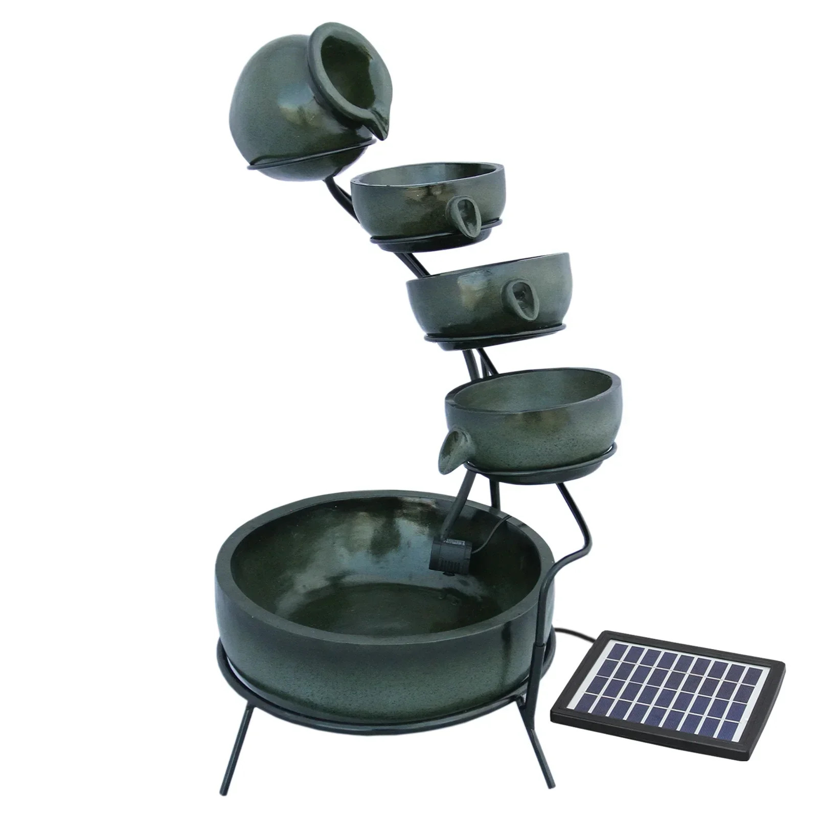 Water Feature Garden Fountain Solar Powered Outdoor Garden