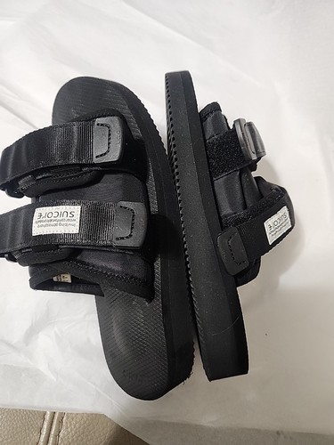 SUICOKE Moto-Cab Sandals Kids 4 Womens 6 Black OG-056VS Slides Comfort Unisex HH - Picture 7 of 8