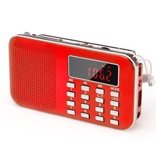 PRUNUS Mini Portable Radio AM FM Pocket Radio with MP3, LED Flashlight, Digit...