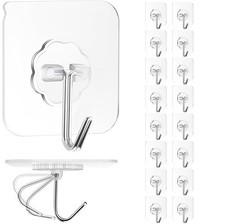 PapaPick Adhesive Wall Hook, Set Heavy-Duty 2.3&Prime;*2.3&Prime; 33lb max, Transparent