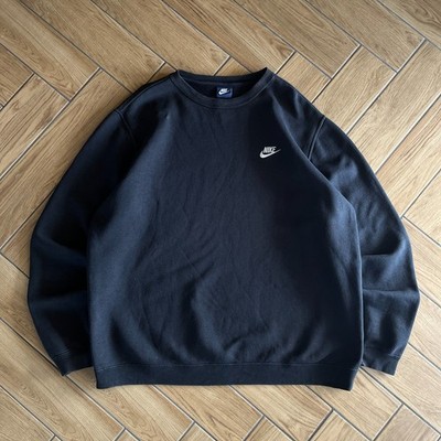 Nike Crewneck Sweatshirt Herren Vintage Retro Streetwear Casual Basic Schwarz XL