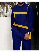 Men'S African-Inspired Ethnic Suit Set - XL to 6XL Sizes, Handmade Totem Print L