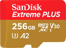 SANDISK - 256GB Extreme PLUS microSDXC UHS-I Memory Card, R/W up to 250/170MB/s