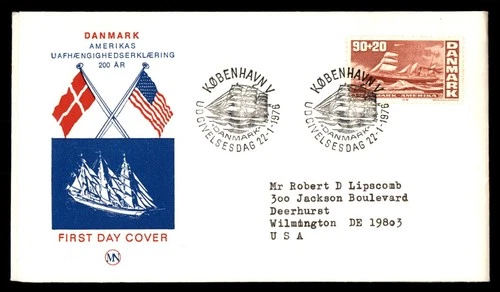 Mayfairstamps Denmark FDC 1976 Large Sailboat Flags First Day Cover aax_55911
